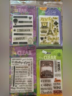 Hero Arts Set Of 4  Clear Stamp Sets